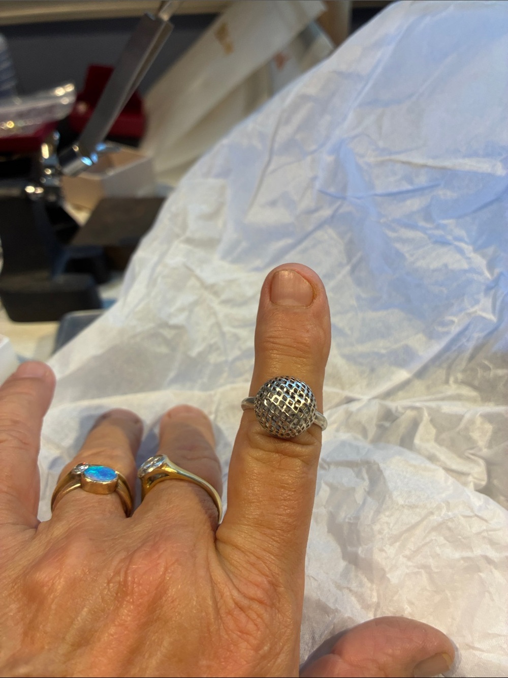 Sterling Silver Halo Dome Ring - Size 8